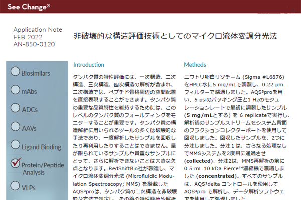 ⾮破壊的な構造評価技術としてのマイクロ流体変調分光法