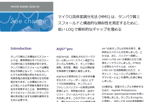 マイクロ流体変調分光法は、タンパク質ミスフォールドと構造的な類似性を測定するために、低いLOQ で解析的なギャップを埋める